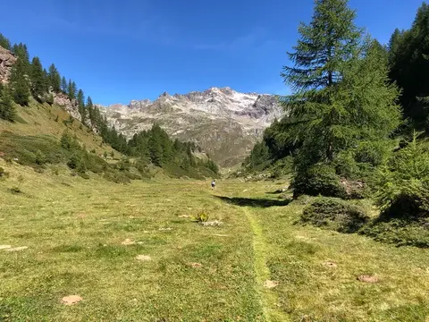 I pascoli nella valle sopra il lago