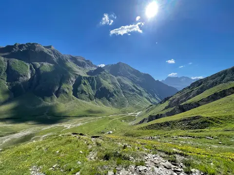 La valle del Gries e la piana di Bettelmatt dall'alto