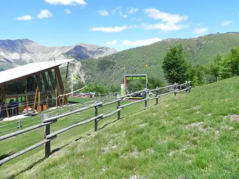 L'arrivo della zipline all'alpe Segletta