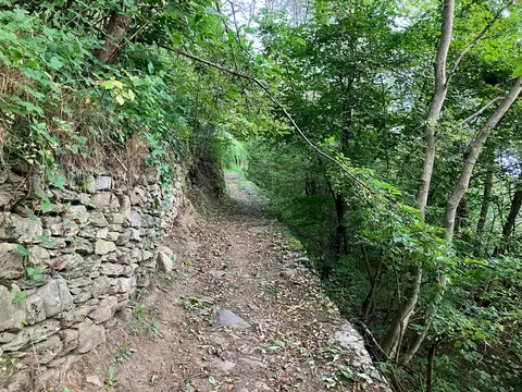La mulattiera accanto a un muro a secco