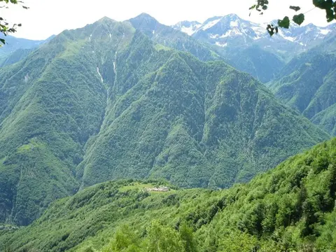 L'alpe Drocala sul sentiero di discesa verso Olino