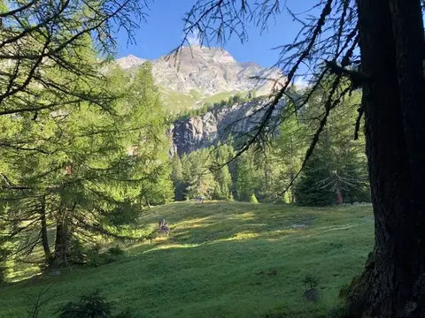 Vista sulla conca di Macugnaga salendo al passo del Moro