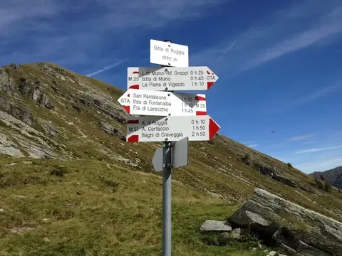 I cartelli della bocchetta di Ruggia, 1992 m