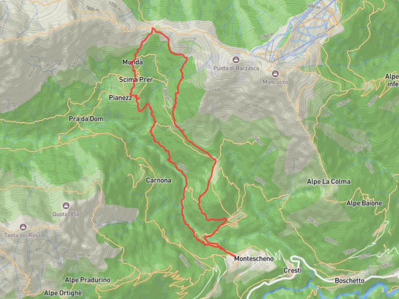 mappa colle del pianino