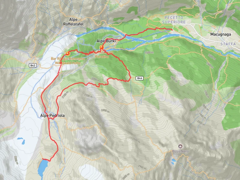 mappa lago delle Locce