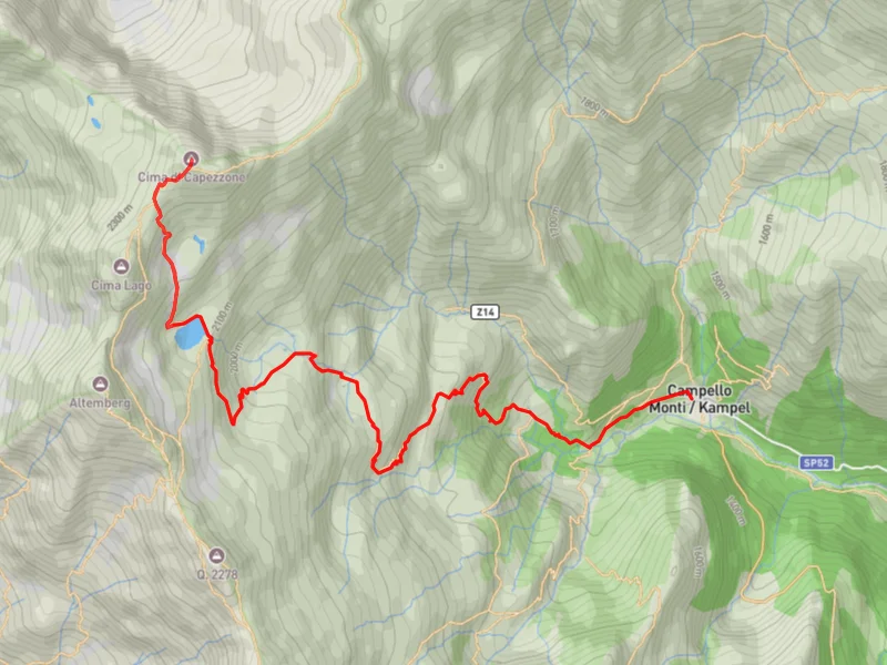 mappa cima capezzone