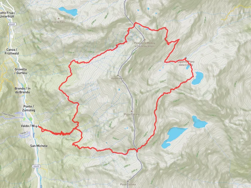 mappa passo Cazzoli e Tamier