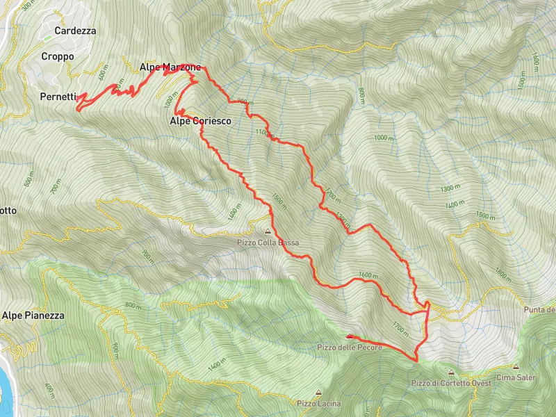 mappa pizzo delle pecore